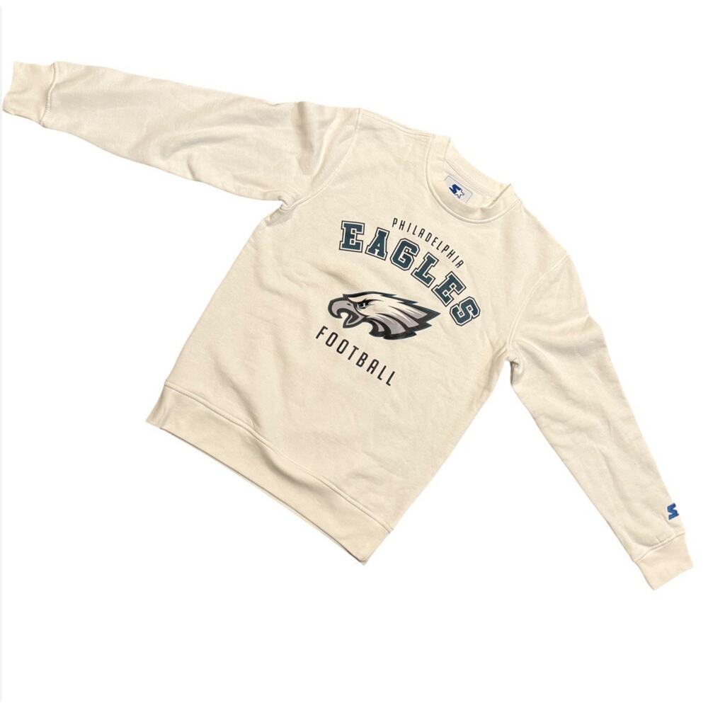 Starter White Philadelphia Eagles Team Logo Pullover Sweatshirt